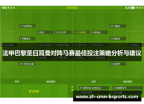 法甲巴黎圣日耳曼对阵马赛最佳投注策略分析与建议