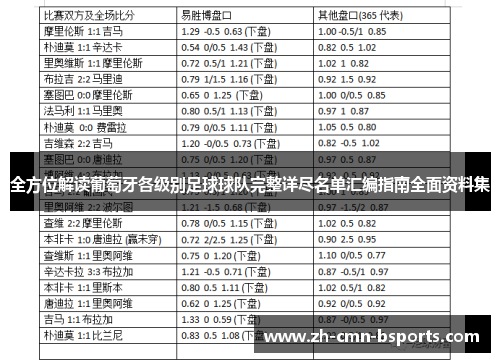 全方位解读葡萄牙各级别足球球队完整详尽名单汇编指南全面资料集 全方位解读葡萄牙各级别足球球队完整详尽名单汇编指南全面资料集